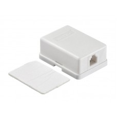 51047 Розетка телефонная внешняя / 1 порт RJ-11(6p4c) / 4 контактная, белая, Netko