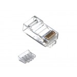 51861 Коннектор RJ-45 Netko CKC (8p8c) cat.6, со вставкой, для одножильного и многожильного кабеля (нож с 3-мя зубцами), 100шт.