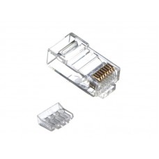 51861 Коннектор RJ-45 Netko CKC (8p8c) cat.6, со вставкой, для одножильного и многожильного кабеля (нож с 3-мя зубцами), 100шт.