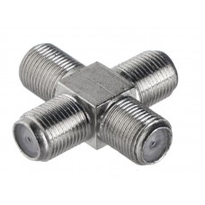 56090 Переходник соединитель на 4 гн F крест (цинк), Netko