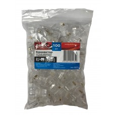56877 Коннектор RJ-45 Netko (8p8c) cat.5е, для одножильного и многожильного кабеля (нож с 2-мя зубцами), 100шт. (от 10000 шт) A