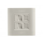 51388 T1.2 - Рамка для внутренней розетки 80х80мм (французский тип) со вставкой под 2 модуля