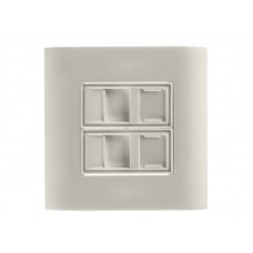51388 T1.2 - Рамка для внутренней розетки 80х80мм (французский тип) со вставкой под 2 модуля