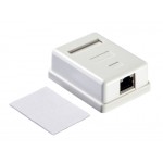 51113 Розетка компьютерная внешняя экранированная 1х RJ45, экран, cat.5е, Krone тип, белая