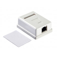 51113 Розетка компьютерная внешняя экранированная 1х RJ45, экран, cat.5е, Krone тип, белая