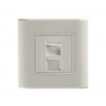 51387 T1.1 - Рамка для внутренней розетки 80х80мм (французский тип) со вставкой под 1 модуль, металлические скобки