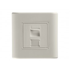 51387 T1.1 - Рамка для внутренней розетки 80х80мм (французский тип) со вставкой под 1 модуль, металлические скобки