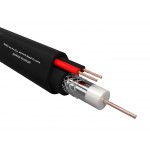 52639 Кабель коаксиальный Netko 3C-2V, 75 Ом (CU, оплетка 32 нити AL) + кабель питания 2x0.5мм2 (CU, многожильный), аналог ККСП, двойная изоляция, наружный, черный (100м) РАСПРОДАЖА