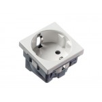 56178 Розетка модульная 220В, с з/к и шторками 45х45мм, белая Ruvinil (Рувинил)