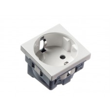 56178 Розетка модульная 220В, с з/к и шторками 45х45мм, белая Ruvinil (Рувинил)