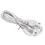 54559 Кабель питания с вилкой (без разъема) 2*0,5мм2, 220V/2,5A, 3м, белый, Cabletech РАСПРОДАЖА