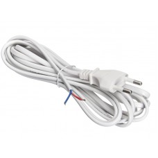 54559 Кабель питания с вилкой (без разъема) 2*0,5мм2, 220V/2,5A, 3м, белый, Cabletech РАСПРОДАЖА