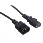 52204 Кабель питания проходной (штекер IEC С13 - гнездо IEC С14) 3*0,5мм2, 3м, черный, Netko