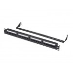 54450 Патч-панель UTP, 19, 24 порта RJ45, cat.6, 1U, Dual Type, с органайзером, L