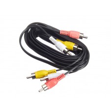 52189 Шнур аудио-видео: 3RCA-3RCA (длина 3 м, литой) блистер, Netko РАСПРОДАЖА
