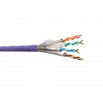 53962 Кабель S/FTP4 cat.7 NETKO /4 пары / 23 AWG BC / экранированный / 305м/ нг(А)-HF LSZH - малодымный, не содержащий галогенов, фиолетовый, одножильный СКС, FLUKE TEST