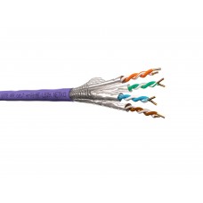 53962 Кабель S/FTP4 cat.7 NETKO /4 пары / 23 AWG BC / экранированный / 305м/ нг(А)-HF LSZH - малодымный, не содержащий галогенов, фиолетовый, одножильный СКС, FLUKE TEST