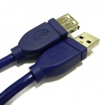 55159 Кабель шт.USB A- гн.USB A 3.0 (3м), синий, блистер, Netko
