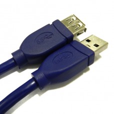 55159 Кабель шт.USB A- гн.USB A 3.0 (3м), синий, блистер, Netko