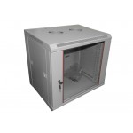 54498 Шкаф настенный 15U серия WM (570х600х770), передняя дверь стекло, разборный, серый Netko