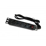 58982 Блок розеток 10, 16А, 4 розетки, 1,5 м шнур, черный