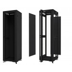 53026 Шкаф напольный 42U серия TE (600х600х2055), передняя дверь стекло, разобранный, черный Netko (упакован в 2 коробки)