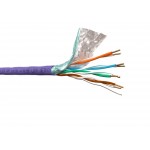 54044 Кабель F/UTP 4 (FTP4) cat.5e NETKO /4 пары 24 AWG BC / экранированный / 305м / нг(А)-HF LSZH - малодымный, не содержащий галогенов, фиолетовый, одножильный СКС, FLUKE TEST