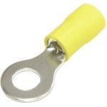 54297 Кольцевой кабельный наконечник RVL 5,5-6 (НКИ d=6,4мм) 4-6мм2, изолированный, желтый, 100шт, Netko