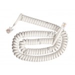 51189 Шнур телефонный витой (4р4с) 4,5 метра / белый, Netko