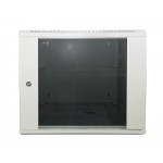 58419 Шкаф настенный 6U серия SOLO (540х450х315), передняя дверь стекло, собранный, серый A Netko