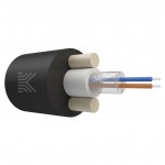 65888 КОСТРОМАКАБЕЛЬ КОС-ОКД-2х657-ТП-1.2кН Дроп-кабель круглый, с центральной трубкой, усилен стеклопрутками, 2 волокна, SM 9/125, G.657.A1, полиэтилен, 1.2 кН