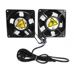 65572 Вентилятор RAL1238S1, рама 120х120х38, подшипник скольжения, 220 В 15 Вт x 2шт, (2 вент с кабелем и вилкой) Netko