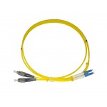 57804 Патч-корд оптический переходной FC-LC/UPC SM Duplex 3.0мм 9/125, 1м, LSZH