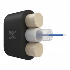 65925 КОСТРОМАКАБЕЛЬ КОС-ОКДП-1х657-ТП-3кН Дроп-кабель плоский, с центральной трубкой, усилен стеклопрутками, 1 волокно, SM 9/125, G.657.A1, полиэтилен, 3 кН