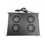 65170 Полка вентиляторная 19, 1U/4 вентилятора, с кабелем, черная Netko