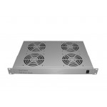 51483 Полка вентиляторная 19, 1U/4 вентилятора, с кабелем, серая Netko