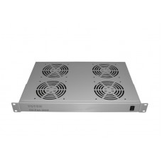 51483 Полка вентиляторная 19, 1U/4 вентилятора, с кабелем, серая Netko