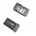 65327 Коннектор RJ-45 Netko (8p8c) cat.5е, со сквозным отверстием EZNetko plug, экранированный, для одножильного и многожильного кабеля (нож с 3-мя зубцами), 100шт.