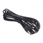 56159 Кабель питания с вилкой (без разъема) 2*0,5мм2, 220V/2,5A, 3м, черный, Netko