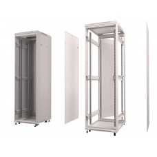 65161 Шкаф напольный 42U серия Expert (600х600х2050), напольный, БЕЗ ПЕРЕДНЕЙ ДВЕРИ, серый, разобранный Netko (упакован в 3 коробки)