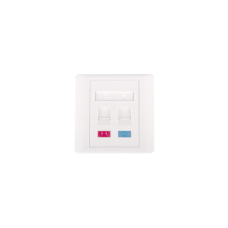 EC-FP-2KJ-WT-10 Настенная лицевая панель под 2 модуля типа Keystone, белая, 10 шт.