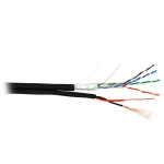 EC-UF004-5E-PC050-PE-BK Кабель F/UTP 4 пары, Кат.5е, медный, с силовым кабелем 0,50 мм2, внешний, PE, черный, 305м