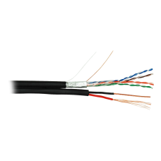 EC-UF004-5E-PC075-PE-BK Кабель F/UTP 4 пары, Кат.5е, медный, с силовым кабелем 0,75 мм2, внешний, PE, черный, 305м