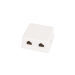 EC-UWO-2-UD2-WT-10 Настенная розетка неэкранированная, Кат.5e, 2 порта, белая, 10шт.