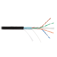 NKL 4755B-BK Кабель NIKOLAN F/UTP, 4 пары, Кат.6a, 23 AWG, внешний, PE, 500м