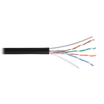 NKL 4805B-BK Кабель NIKOLAN U/UTP, 4 пары, Кат.5e, 24 AWG, внешний с тросом, PE, 500м