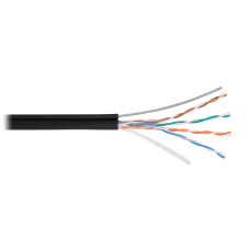 NKL 4805B-BK Кабель NIKOLAN U/UTP, 4 пары, Кат.5e, 24 AWG, внешний с тросом, PE, 500м