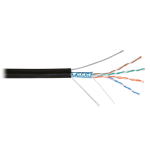 NKL 4905B-BK Кабель NIKOLAN F/UTP, 4 пары, Кат.5e, 24 AWG, внешний с тросом, PE, 500м