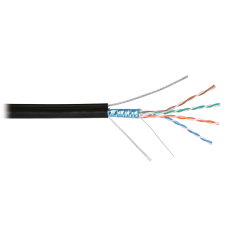 NKL 4905B-BK Кабель NIKOLAN F/UTP, 4 пары, Кат.5e, 24 AWG, внешний с тросом, PE, 500м