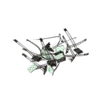 NMC-CHS17-BK-100 Основание самоклеящееся с регулируемой застежкой для пучка, черное, 100 шт.